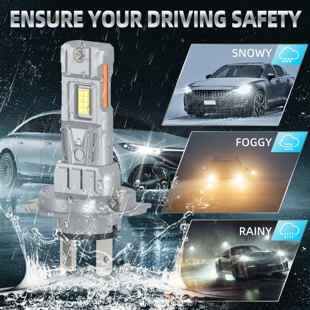 2/4Pcs 30000LM LED Lights 6000K Headlight Bulb Mini Size Design Wireless Car Lamp For Audi