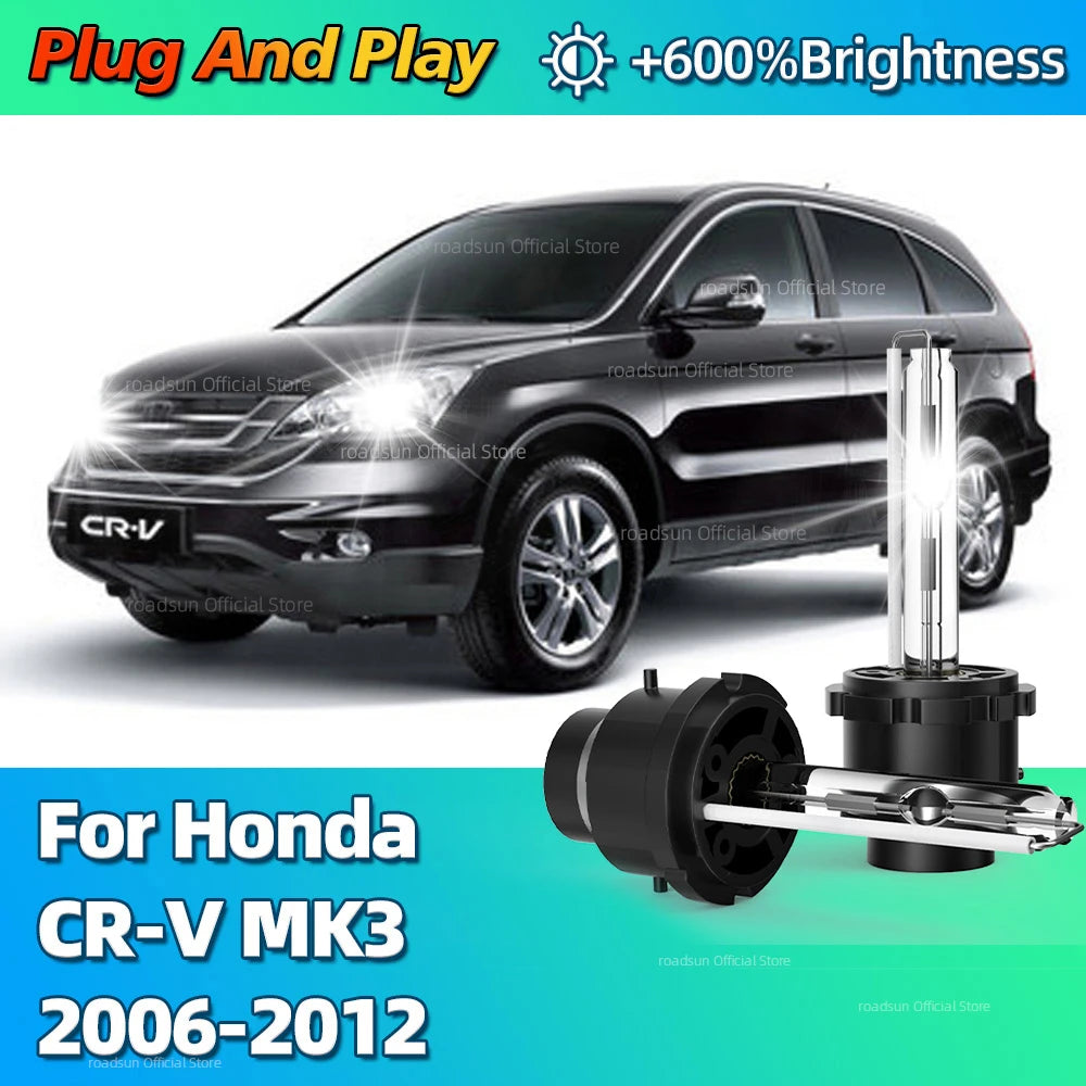 Car Headlight Bulb Xenon D2S HID LIGHT 10000LM Bright Bulb 6000K For Honda CR-V MK3 2006 2