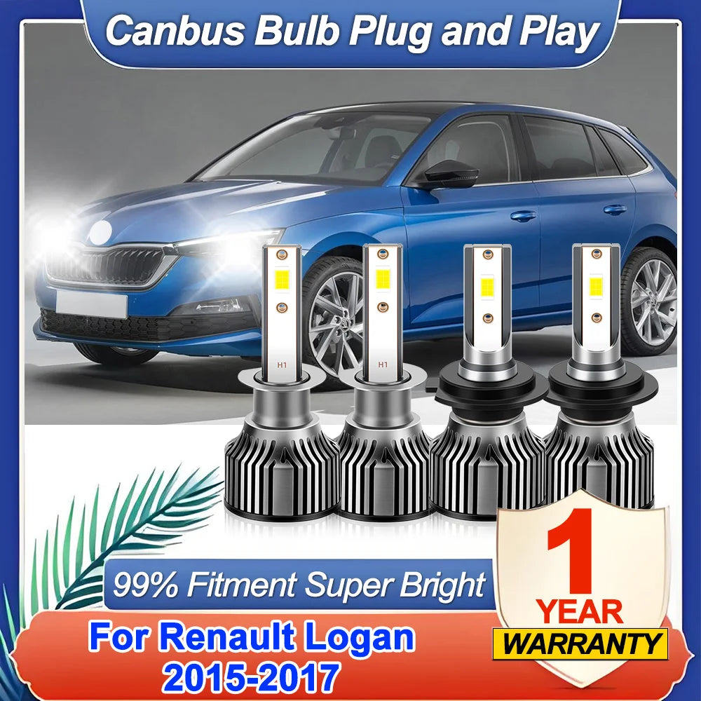 300W LED Car Headlight Bulbs 30000LM Auto Headlamps 6000K White Plug And Play For Renault
