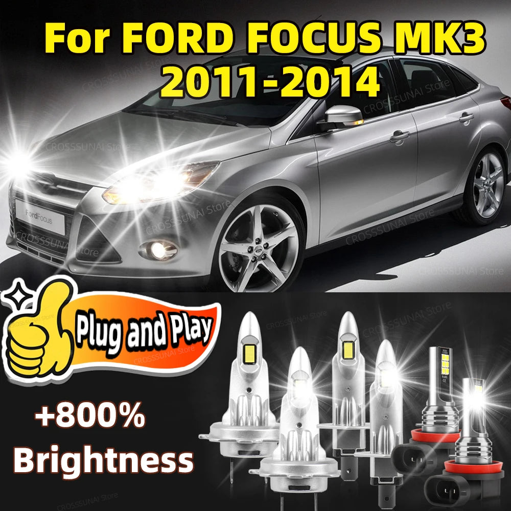 2/4/6Pcs 6000K H1 H7 Bulb Led Lamp 26000Lm High Power Car Headlight H11 Fog Light For FORD