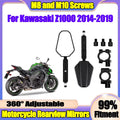 1 Pair New Motorcycle Rearview Mirrors Off Road Wide Side Mirror With Screw For Kawasaki Z