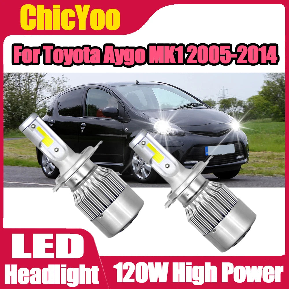 Auto Headlamp Car Light 120W Car Headlight 12V 6000K For Toyota Aygo MK1 2005 2006 2007 20