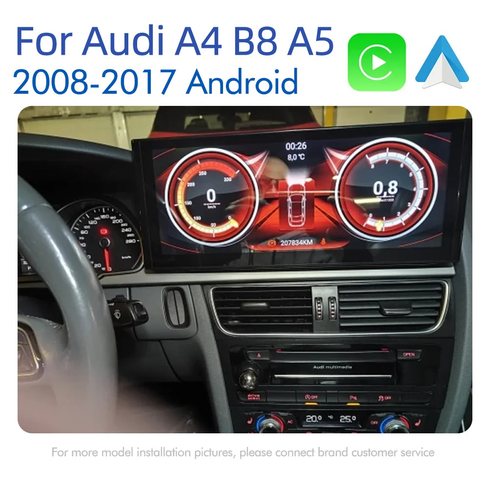 For Audi A4 B8 A5 2008-2017 MMI 2G 3G Android 14 Wireless Carplay Auto Radio Screen Car Mu