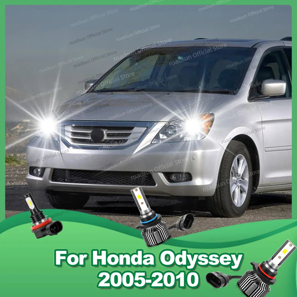 2/6Pcs Car led Headlight CSP 180W Canbus Auto Headlamp Fog Light For Honda Odyssey 2005 20