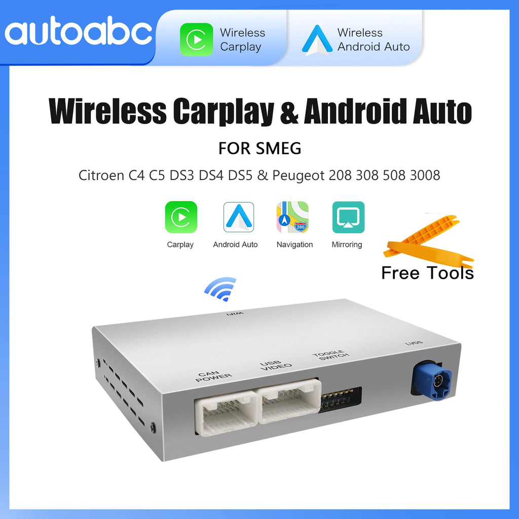 CarPlay & Android Auto Wireless For Peugeot Citroën SMEG - Compatible with 208 308 308 508 | AUTOKITSHOP