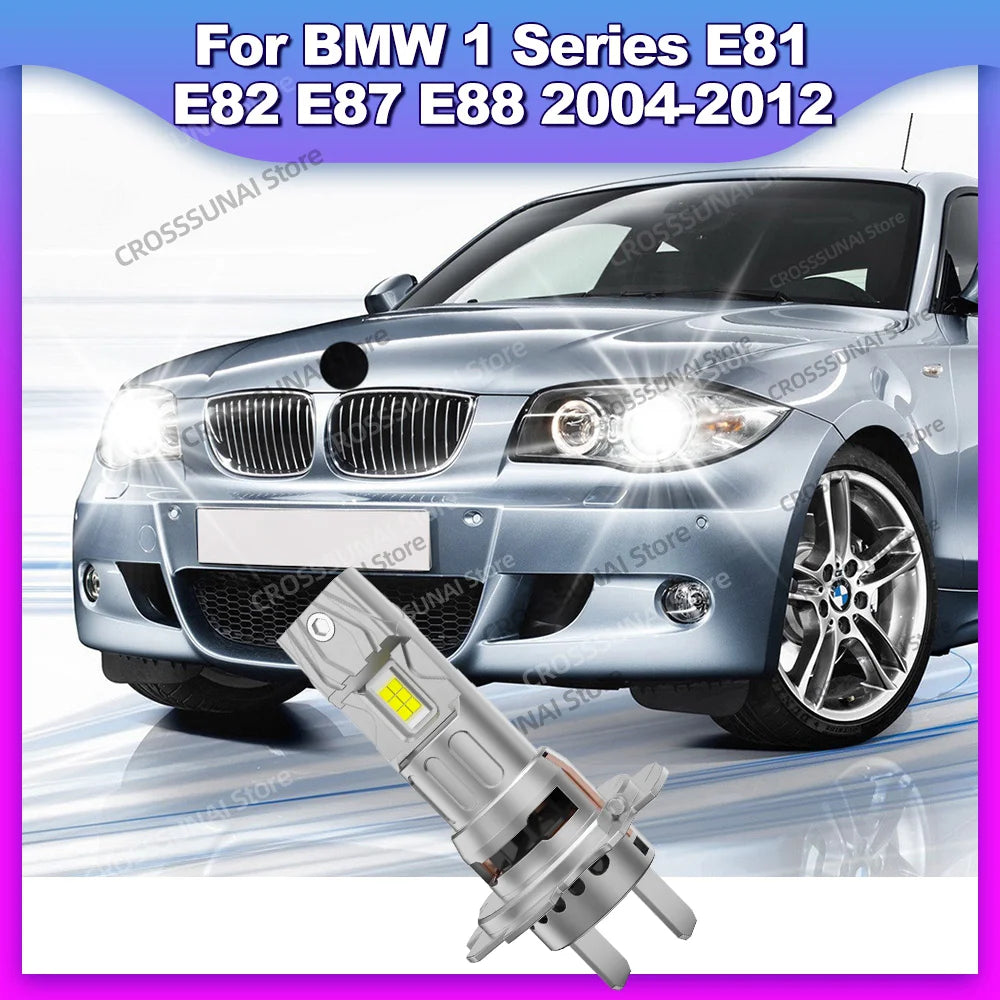 2/4Pcs LED High Low Beam Bulbs With Fan For BMW 1 Series E81 E82 E87 E88 2004 2005 2006 20