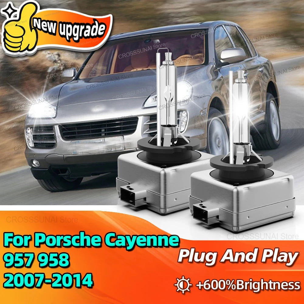 35W HID Xenon Bulb 6000K Car Headlight 10000LM Bright For Porsche Cayenne 957 958 2007 200