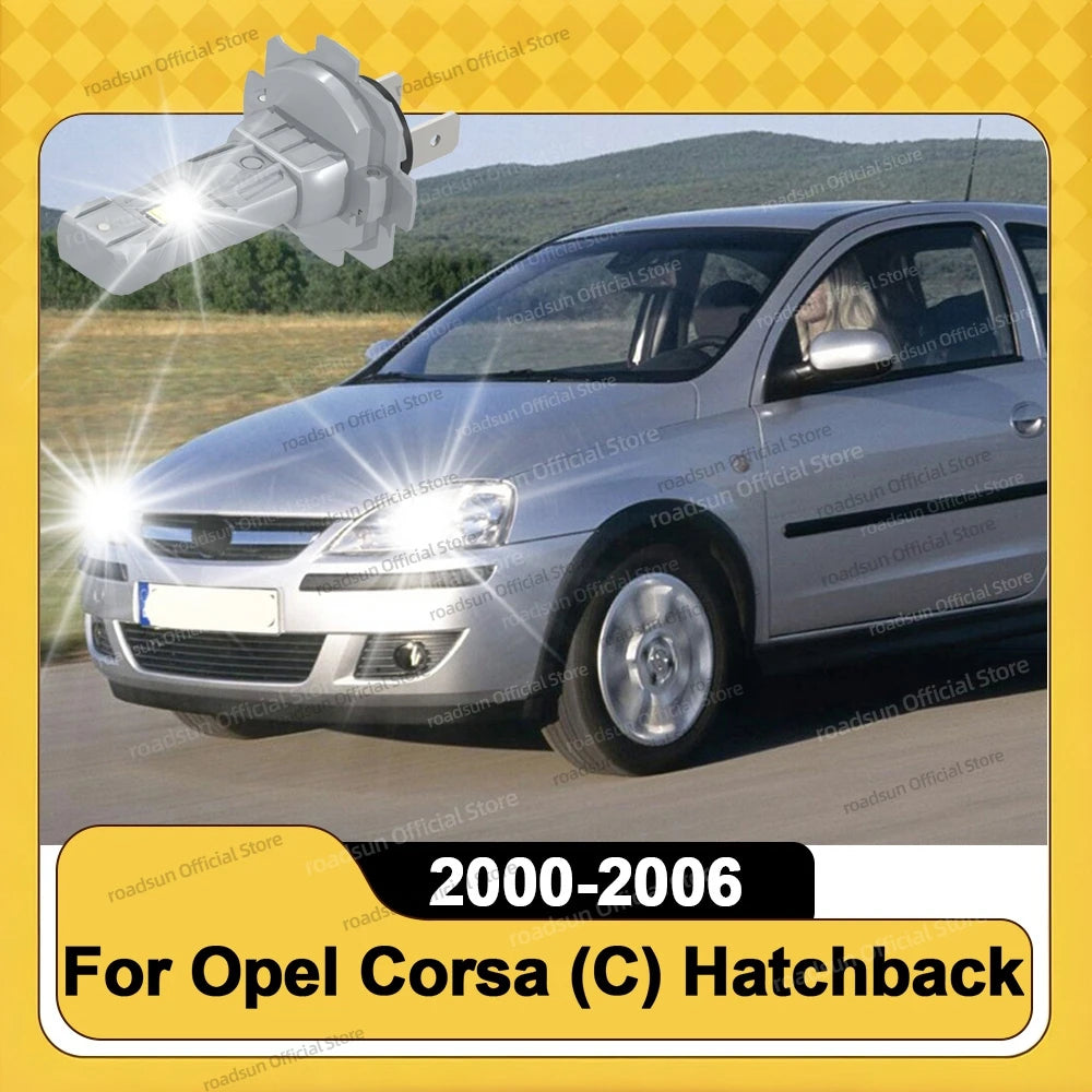 2/4Pcs LED Headlight 30000LM MINI Size Plug and Play Auto Lamp 6000K For Opel Corsa C Hatc