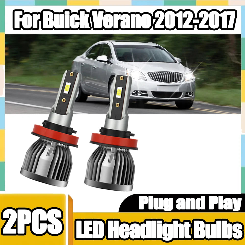 2X Plug and Play H11 H8 H9 Car LED Headlight Bulbs 6000K White Front Headlight For Buick V