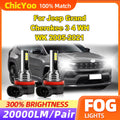 60W LED Fog Lights 20000LM CSP Chips Fog Lamps 12V 6000K White For Jeep Grand Cherokee 3 4