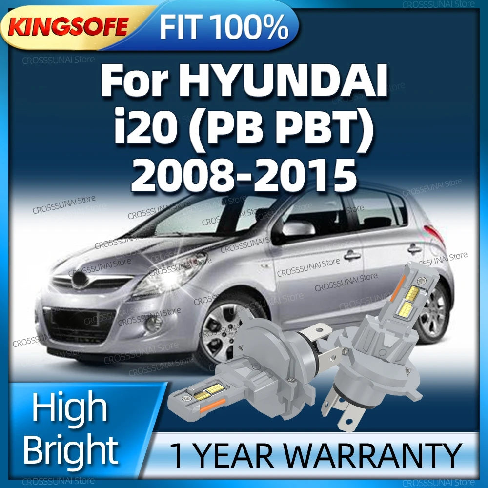 180W LED Headlight Bulbs Canbus Wireless Super Brightness For HYUNDAI i20 PB PBT 2008 2009