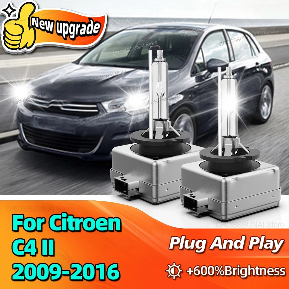 6000K Headlight 35W Xenon HID Replacement Lights Bulbs For Citroen C4 II 2009 2010 2011 20