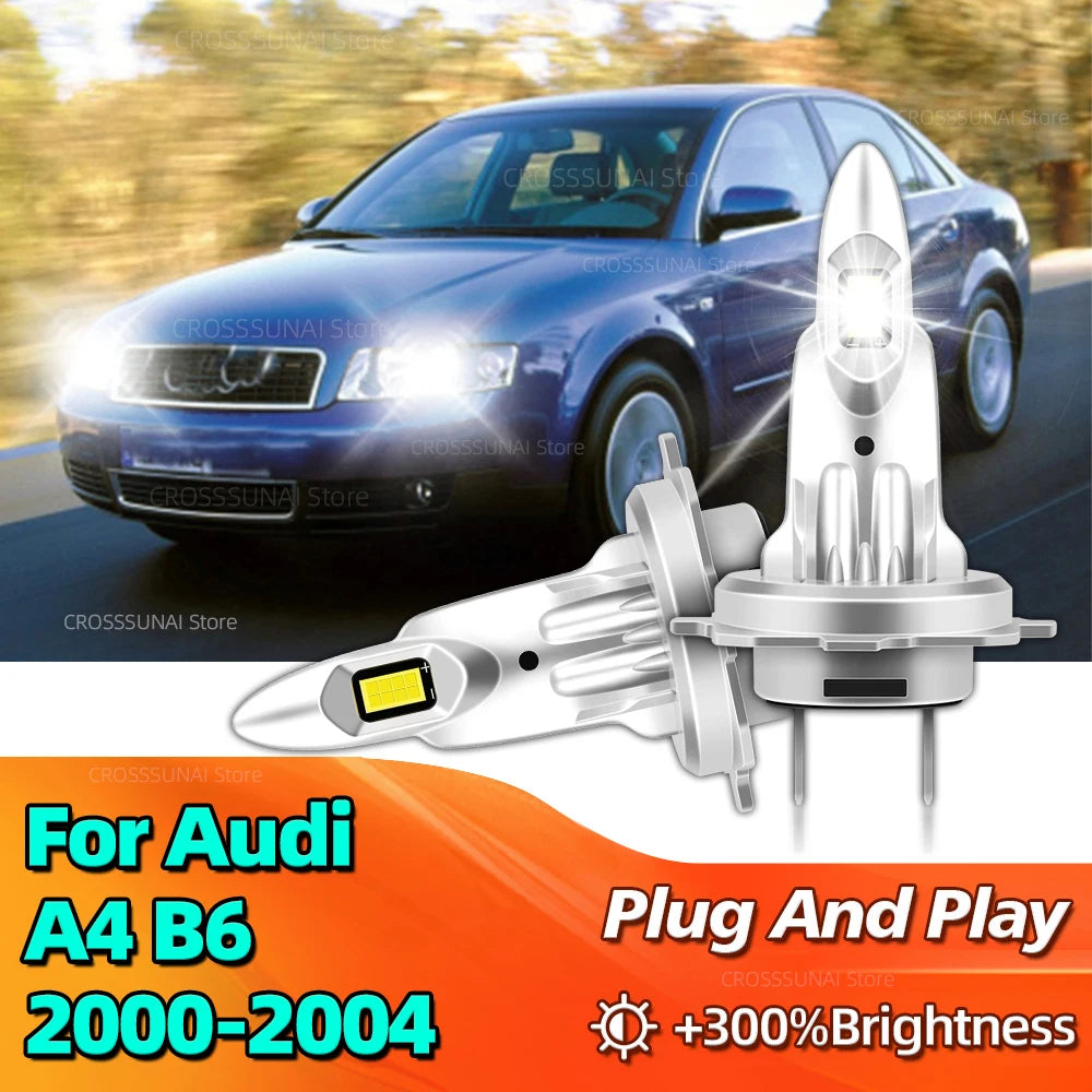 6000K Car LED Headlight Bulb CSP Canbus 180W Light For Audi A4 B6 2000 2001 2002 2003 2004