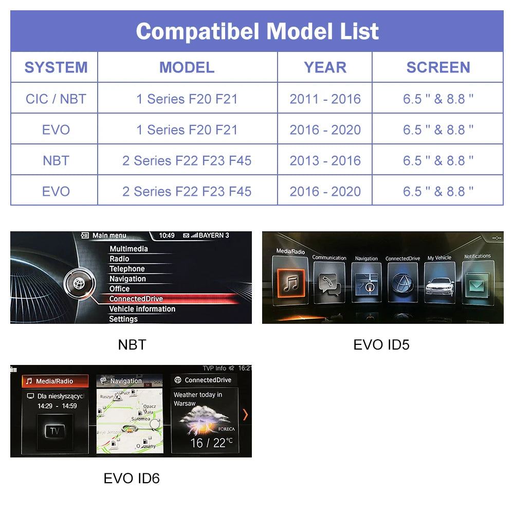 Wireless CarPlay For BMW Series 1 2 F20 F21 F22 F23 F45 2012-2020 NBT EVO with Android Aut | AUTOKITSHOP