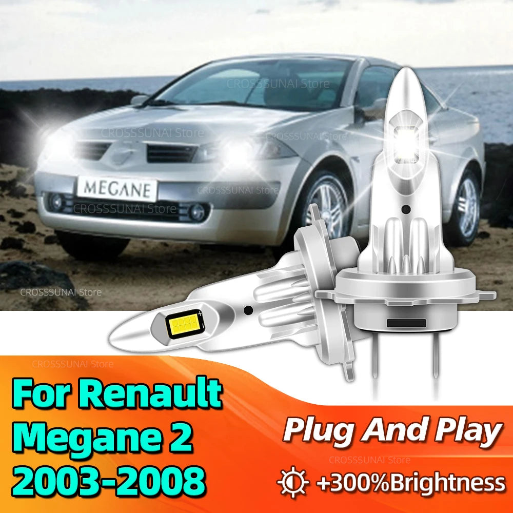 LED Headlight Canbus Car Bulb 360 CSP 30000LM Auto Lamp 6000K For Renault Megane 2 2003 20