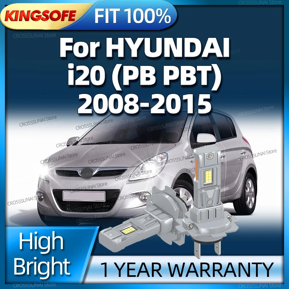 2/4Pcs 180W Led Lights Headlight Bulb Car Lamp For HYUNDAI i20 PB PBT 2008 2009 2010 2011