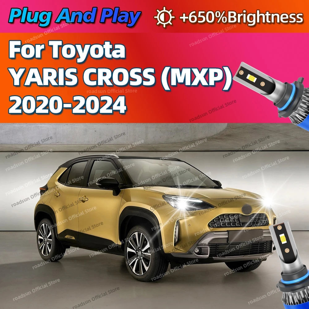 Led Car Headlight Bulbs 160W 9012 Hir2 6000K Light with Cooling Fan For Toyota YARIS CROSS