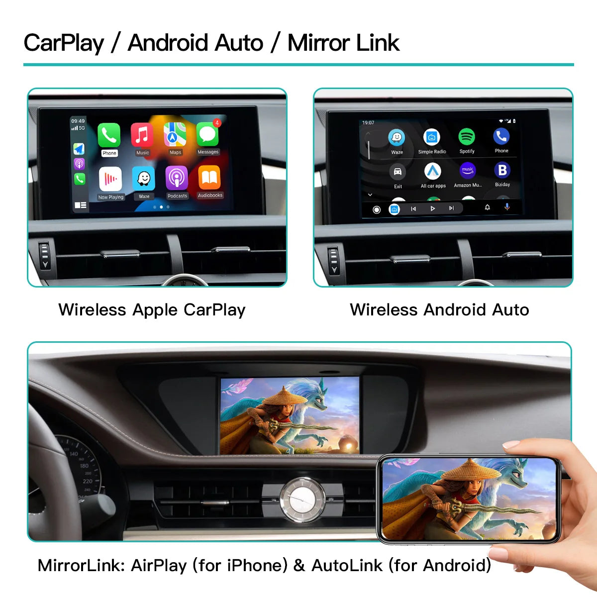 AUTOABC Wireless Carplay For LEXUS 2014-2019 CT ES GS IS LC LS LX NX RC RX UX Android Auto | AUTOKITSHOP