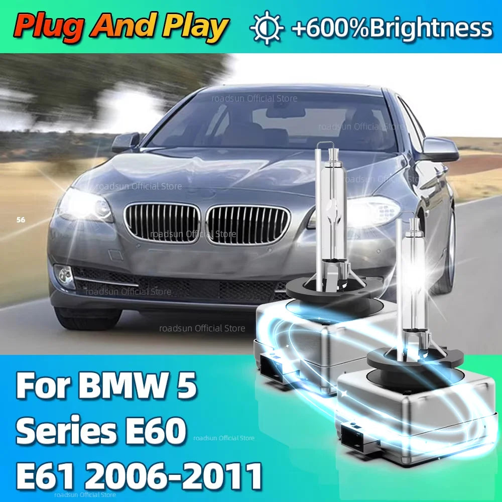 6000K Xenon Bulb 10000LM Bright D1S Car Light 35W HID Headlight For BMW 5 Series E60 E61 2