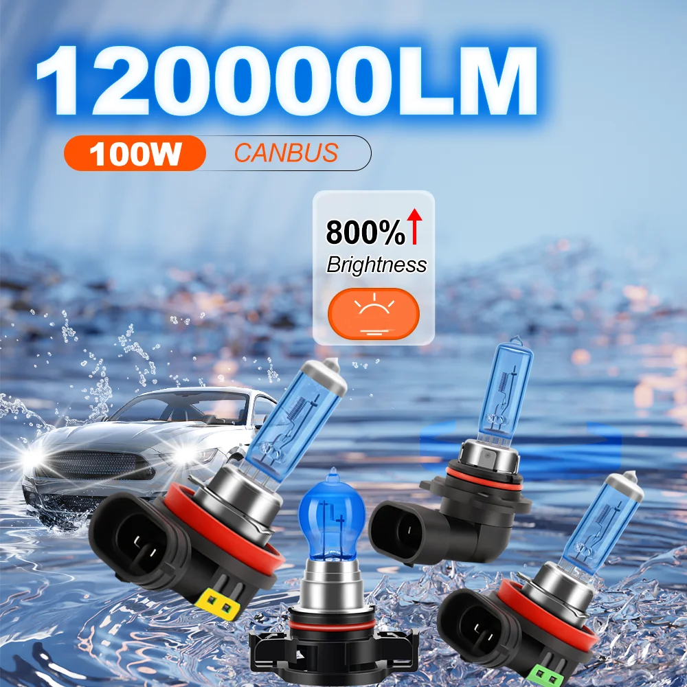120000LM Super Bright Halogen Car Headlight 6000K H1 H4 H7 H11 H13 9005 9006 9012 H8 H9 88