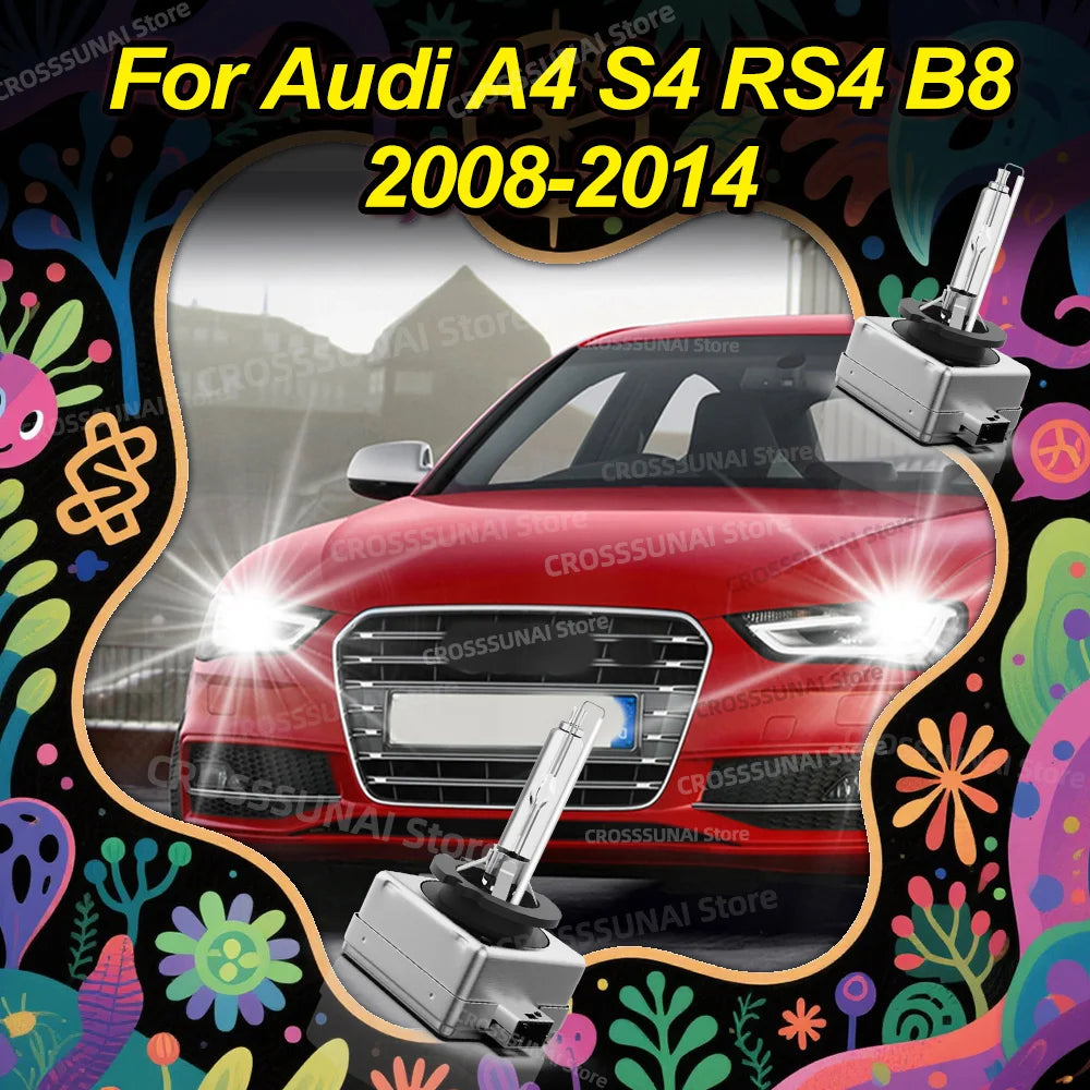 HID Bulbs Xenon Headlight 6000K for Audi A4 S4 RS4 B8 2008 2009 2010 2011 2012 2013 2014