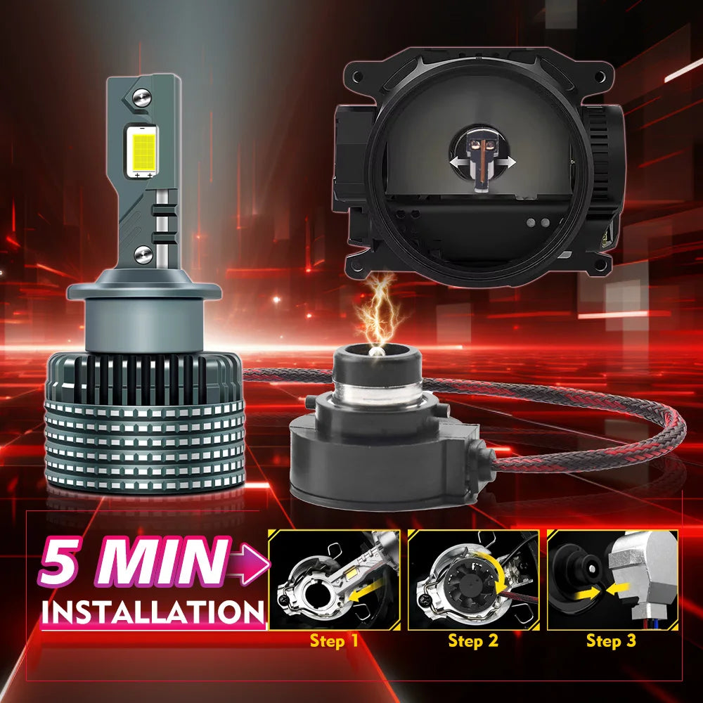 D1S D3S LED Headlights 1:1 Car Lamp 2 Copper Tube D2S D4S D1R D2R D3R Turbo 40000LM Auto B