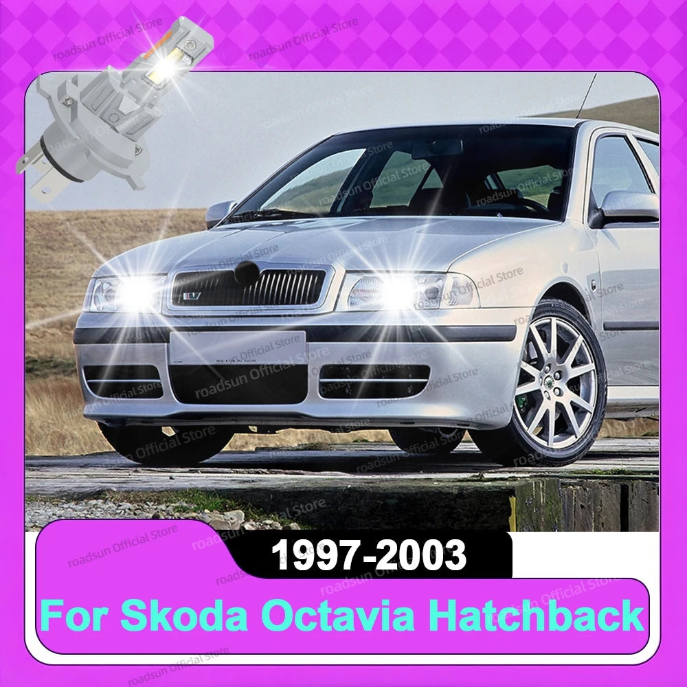 Led Lights High Quality 30000Lm CSP Headlight Bulb H4 6000K Lamp For Skoda Octavia Hatchba