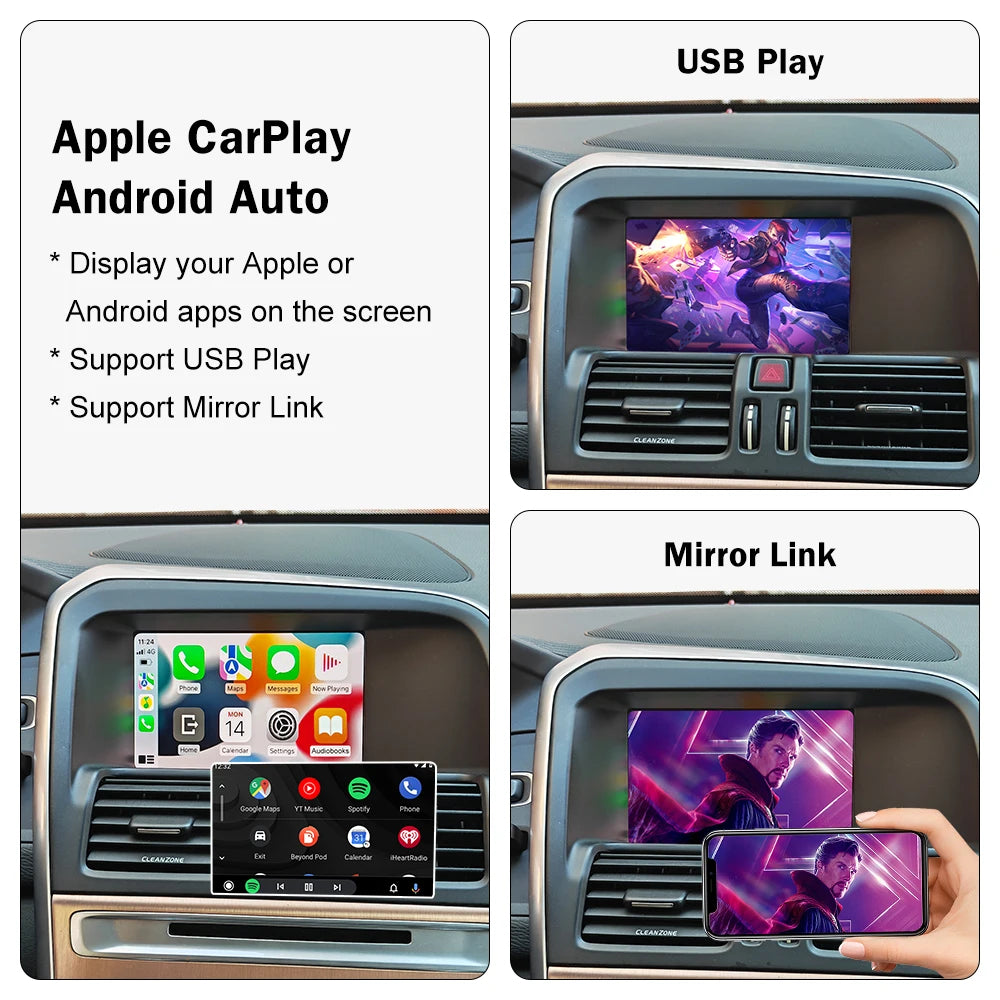 Wireless CarPlay for Volvo V60 XC60 2015-2017 7" LCD Screen Android Auto Mirror Link AirPl | AUTOKITSHOP