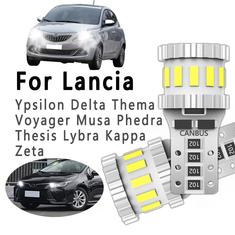 T10 Car LED Bulbs For Lancia Ypsilon Delta Thema Voyager Musa Phedra Thesis Lybra Kappa Ze