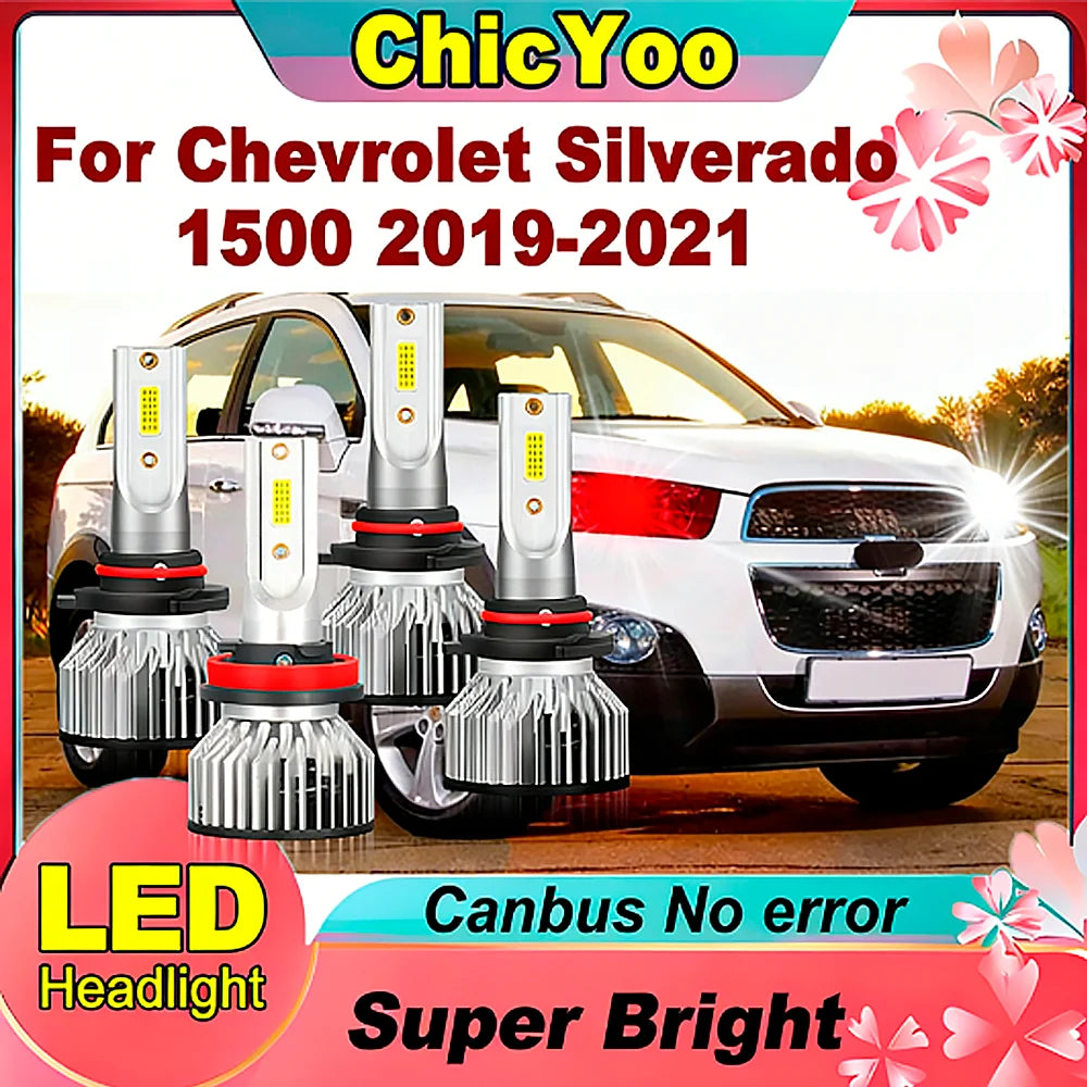 6000K White High Low Beam Car LED Headlight Bulbs Canbus No Error Turbo HeadLamp 12V For C