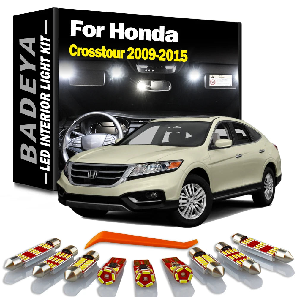 BADEYA 17Pc LED Interior Map Indoor Dome Light Kit For Honda Crosstour 2009 2010 2011 2012