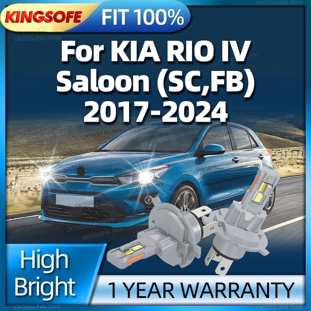 Powerful LED Front H4 Headlight Car Bulb 6000K 180W Headlamp For KIA RIO IV Saloon SC FB 2