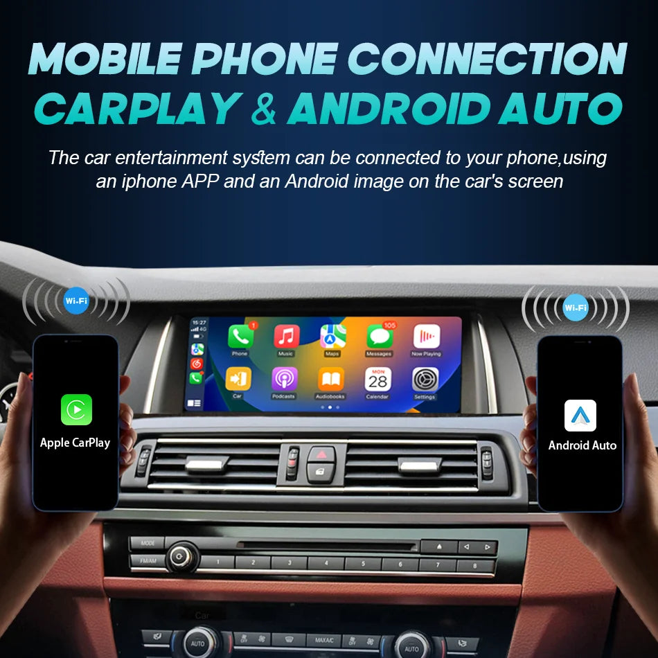 Wireless Carplay Player For BMW 5 Series F10 F11 F18 2011-2017 Car Screen Stereo GPS Navig