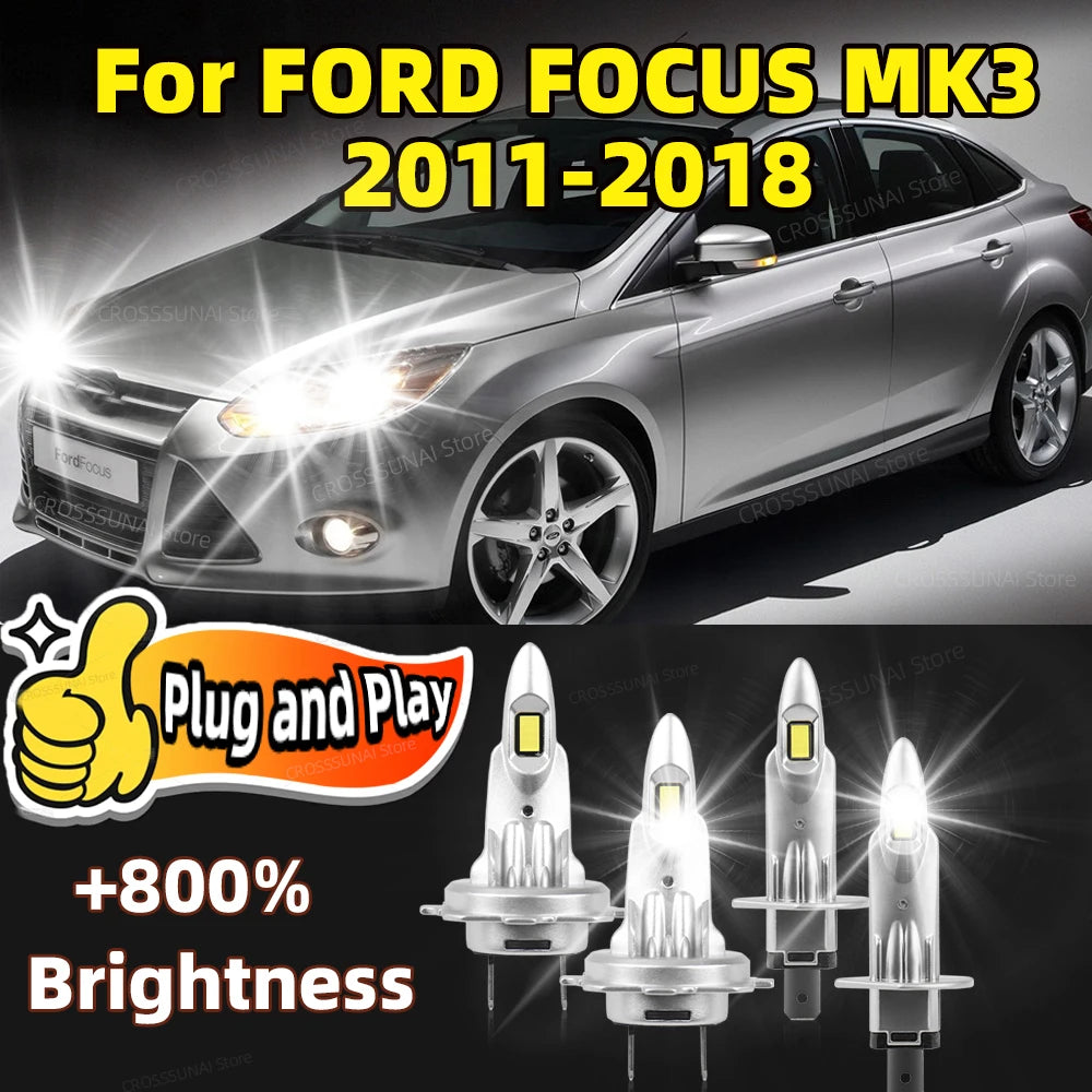 KINGSOFE 6000K H1 H7 Bulb Led Lamp 26000Lm High Power Car Headlight For FORD FOCUS MK3 201