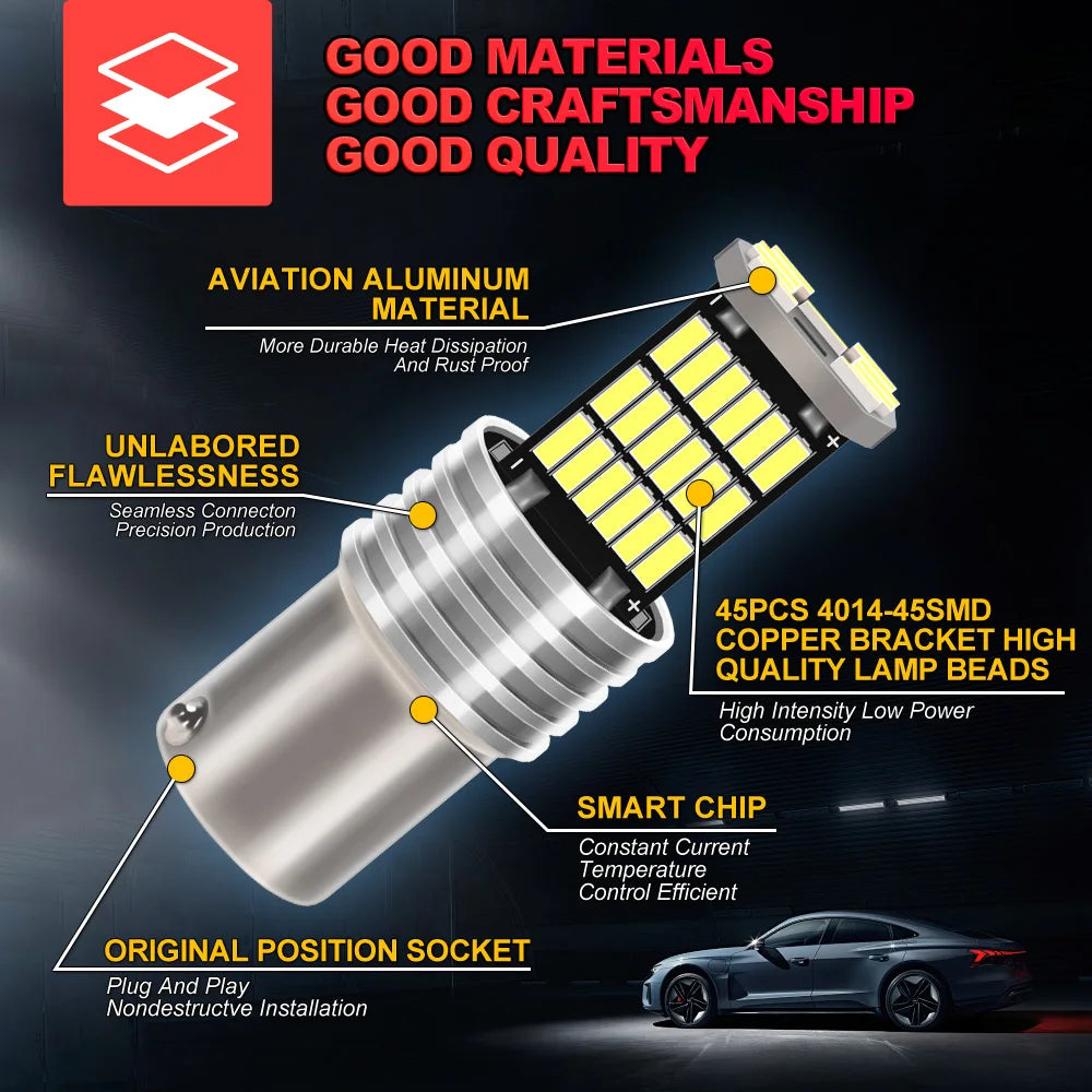 2-Piece LED Interior Light Kit for Peugeot P21W - Canbus Error-Free Interior Bulbs