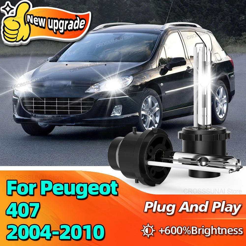 Xenon Bulbs Car Headlight HID D2S Lamp 6000K 35W For Peugeot 407 2004 2005 2006 2007 2008