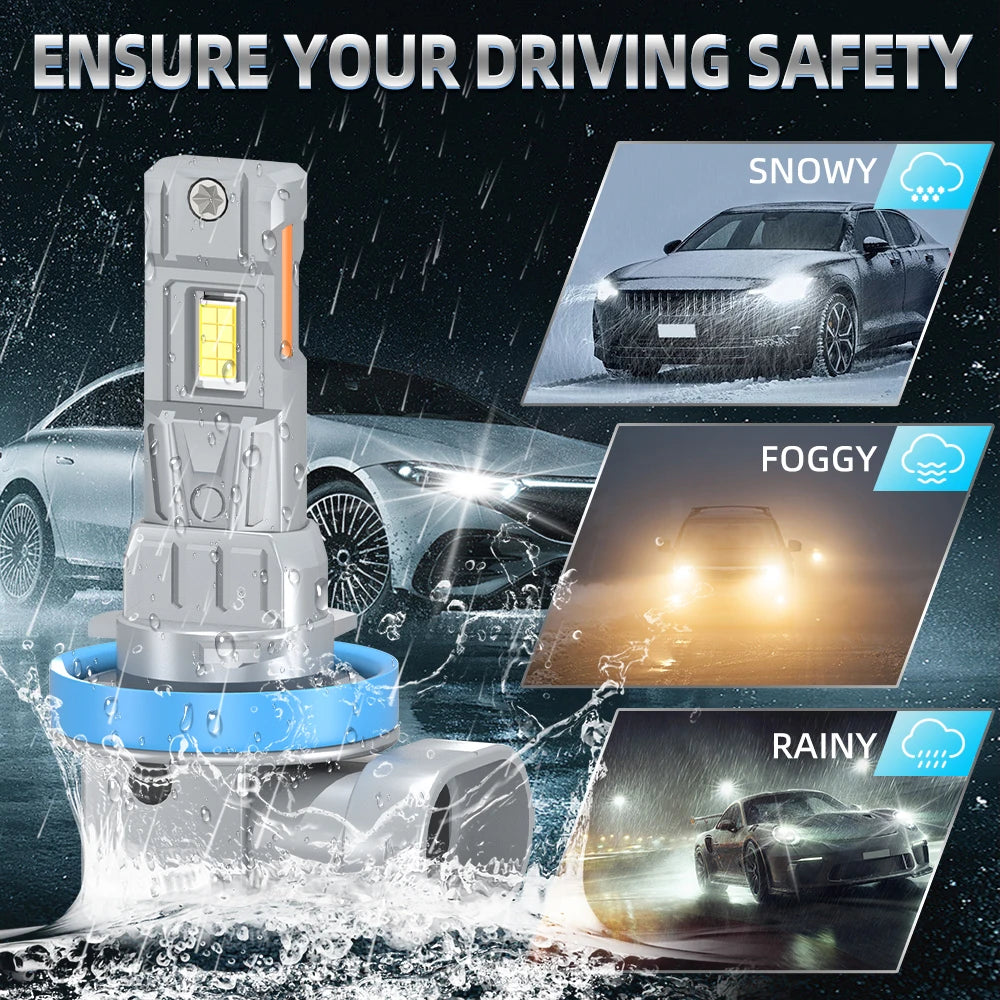 220W 60000LM H11 LED Headlight Bulbs H7 H4 9005 HB3 9006 HB4 Fog Light Bulbs 6000K 12V CAN