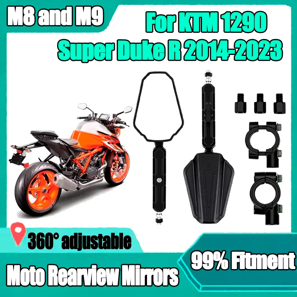 Moto Rearview Mirrors Off Road Wide Side Mirror For KTM 1290 Super Duke R 2014 2015 2016 2