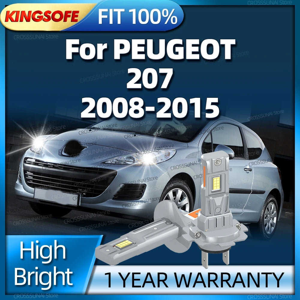 2/4Pcs LED Canbus Headlight High Power 180W Turbo Lamp 6000K Light For PEUGEOT 207 2008 20