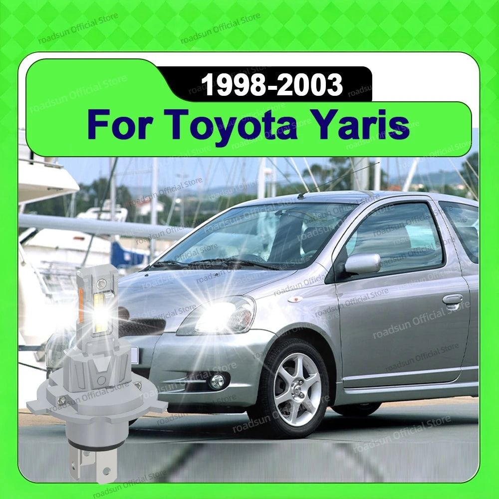 30000LM Canbus H4 LED Headlight Bulbs 6000K For Toyota Yaris 1998 1999 2000 2001 2002 2003
