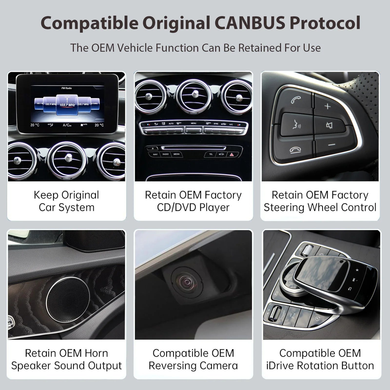 Wireless Carplay/Android Auto 12.3'' Touch screen Multimedia Radio Receiver for Mercedes B