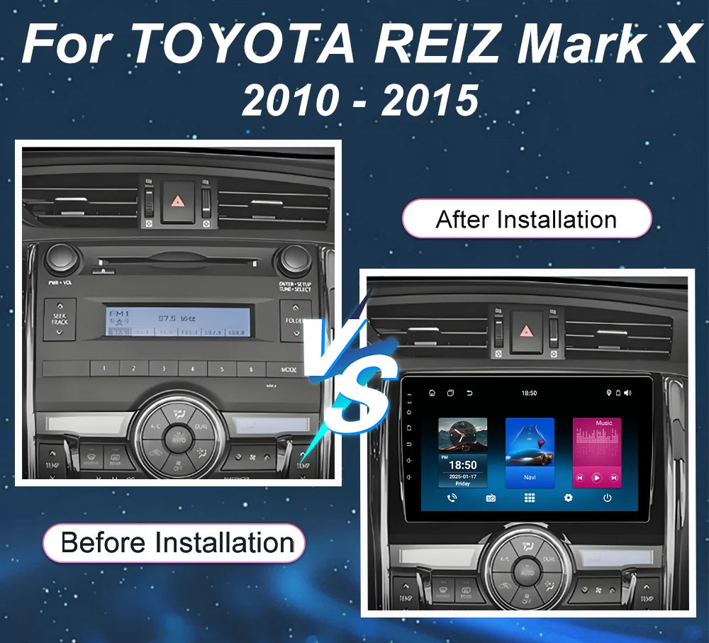 Carplay Android Auto Car Radio For TOYOTA REIZ Mark X 2010 - 2015 Auto Radio Stereo GPS Na