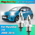 LED Headlight Bulb Mini Wireless 180W 6000K CSP Car Lamp For Hyundai i10 2008 2009 2010 20