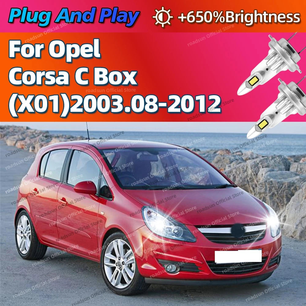 2/4Pcs High Power Headlight Car LED Lights Bulbs 160W For Opel Corsa C Box X01 2003-2012 2
