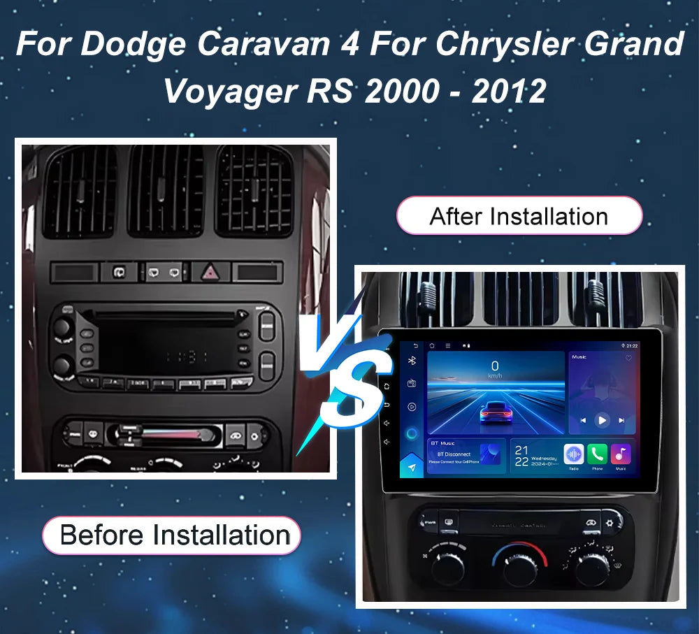 Android 16 For Dodge Caravan 4 For Chrysler Grand Voyager RS 2000 - 2012 Auto Wireless Car