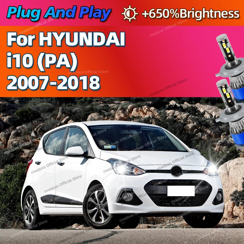H4 LED Bulb Turbo Headlight 30000LM Powerful Best Car Lamp For HYUNDAI i10 PA 2007-2018 20