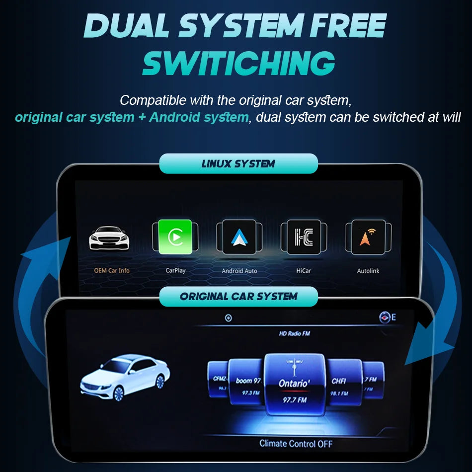 Linux Car Radio Carplay Touch Screen For Mercedes Benz C GLC V A GLA CLA Class W176 X156 C
