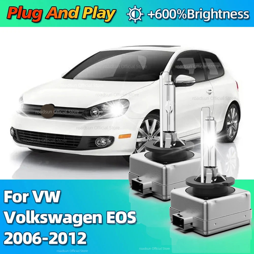 20000LM Bright HID Bulb Xenon headlight Car Headlamp 6000K For VW Volkswagen EOS 2006 2007