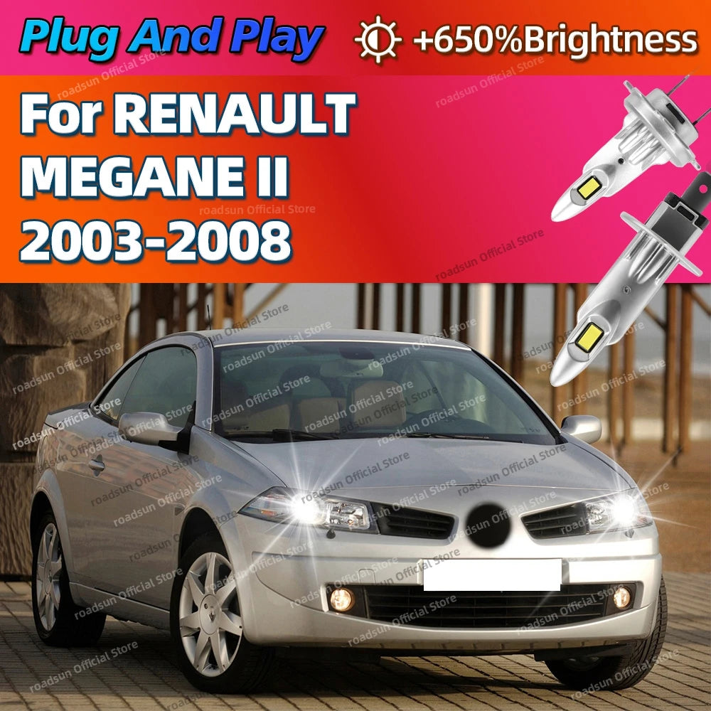 2/4Pcs LED Powerful Car Headlight Bulbs 25000LM Super Bright Auto Lights For RENAULT MEGAN