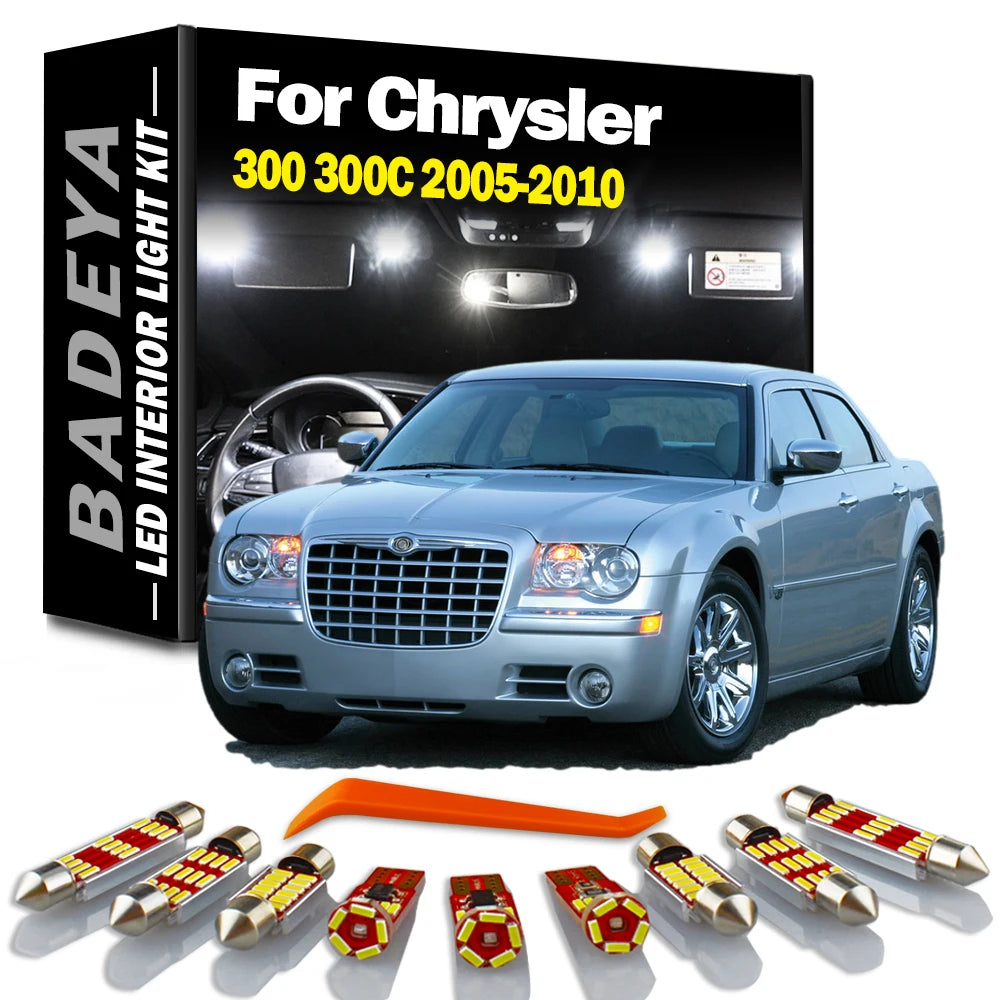 BADEYA 17Pcs Canbus LED Interior Map Dome Light Kit For Chrysler 300 300C 2005 2006 2007 2